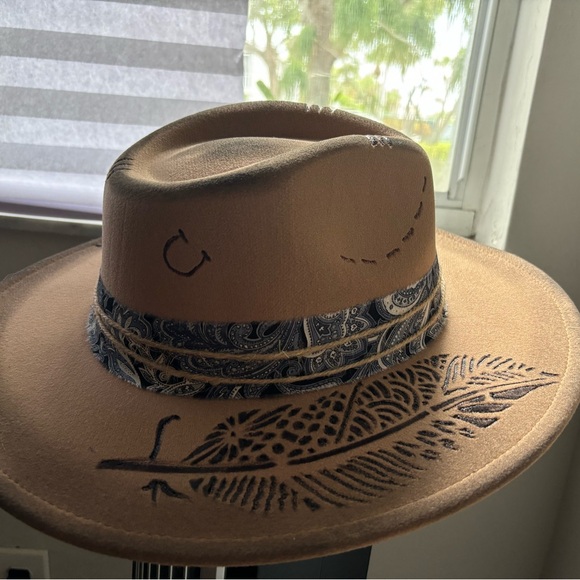 Rancher Hat with Feather Design - Picture 3 of 7